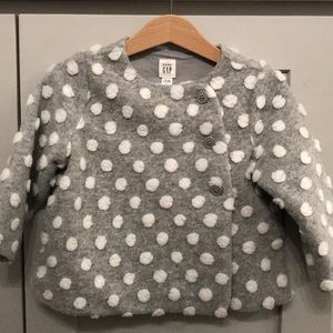 Nw/oT. Baby Gap Puffy Dot Cozy Gray Jacket 18-24 M